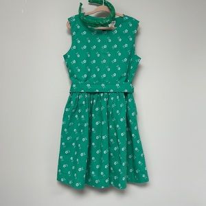 Girls green floral dress
